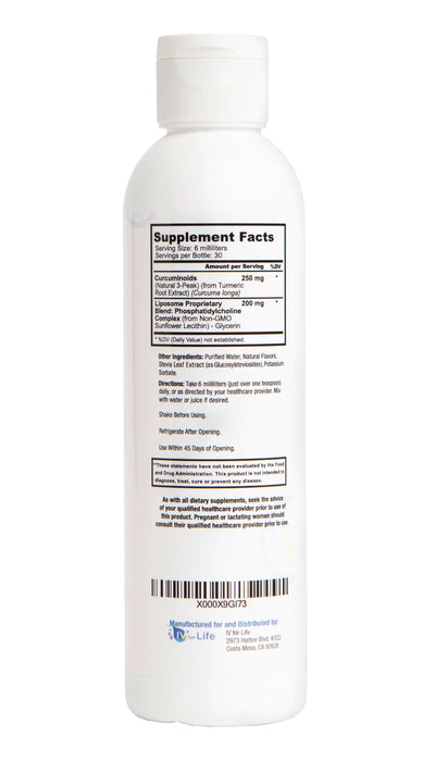 Bottle of Core Med Science Liposomal Curcumin - Ingredients