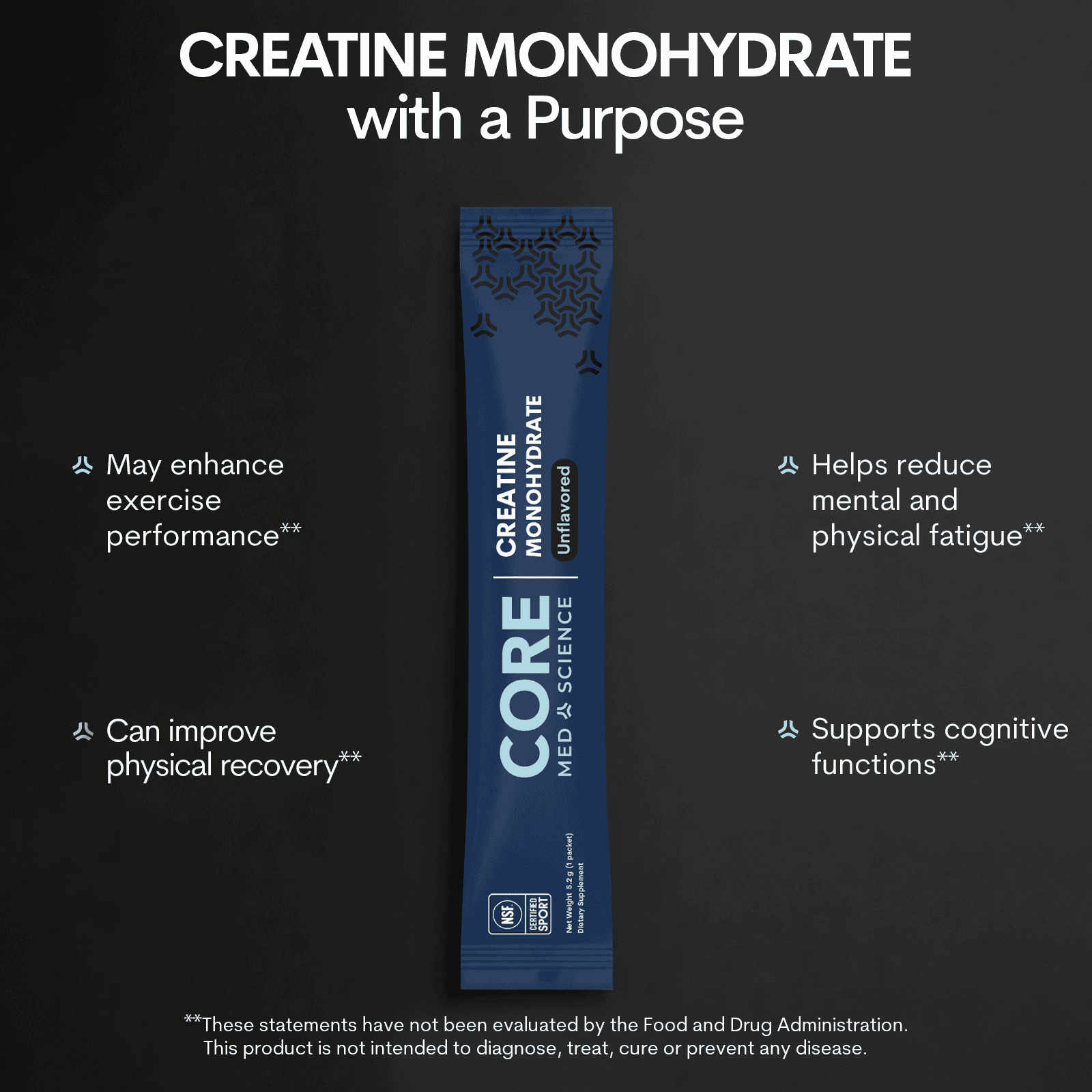 Creatine Monohydrate 45 Single-Serve Stick Packs