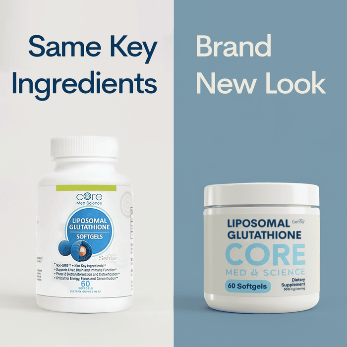 Liposomal Glutathione Softgels Gold Standard Setria Reduced L-Glutathione Core Med Science Liposomal Glutathione Softgels Gold Standard Setria Reduced L-Glutathione Core Med Science
