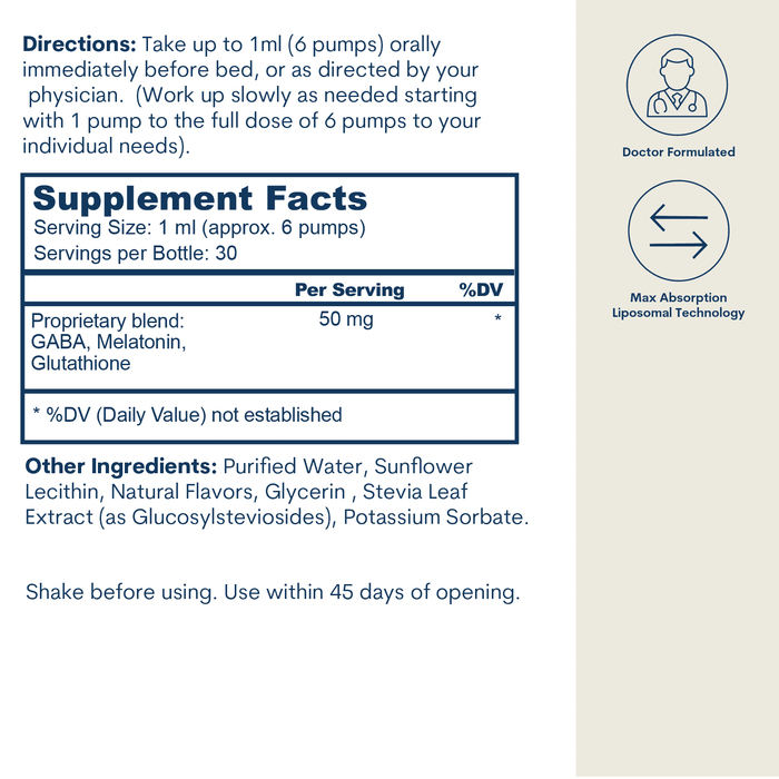 Liposomal Sleep Formula - Liquid Spray (1 FL OZ/ 30 Servings)