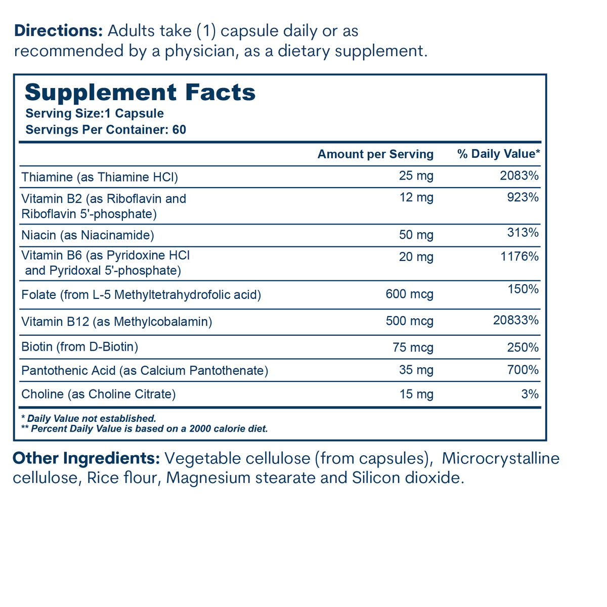 B-Complex Bottle 60 CT Capsules