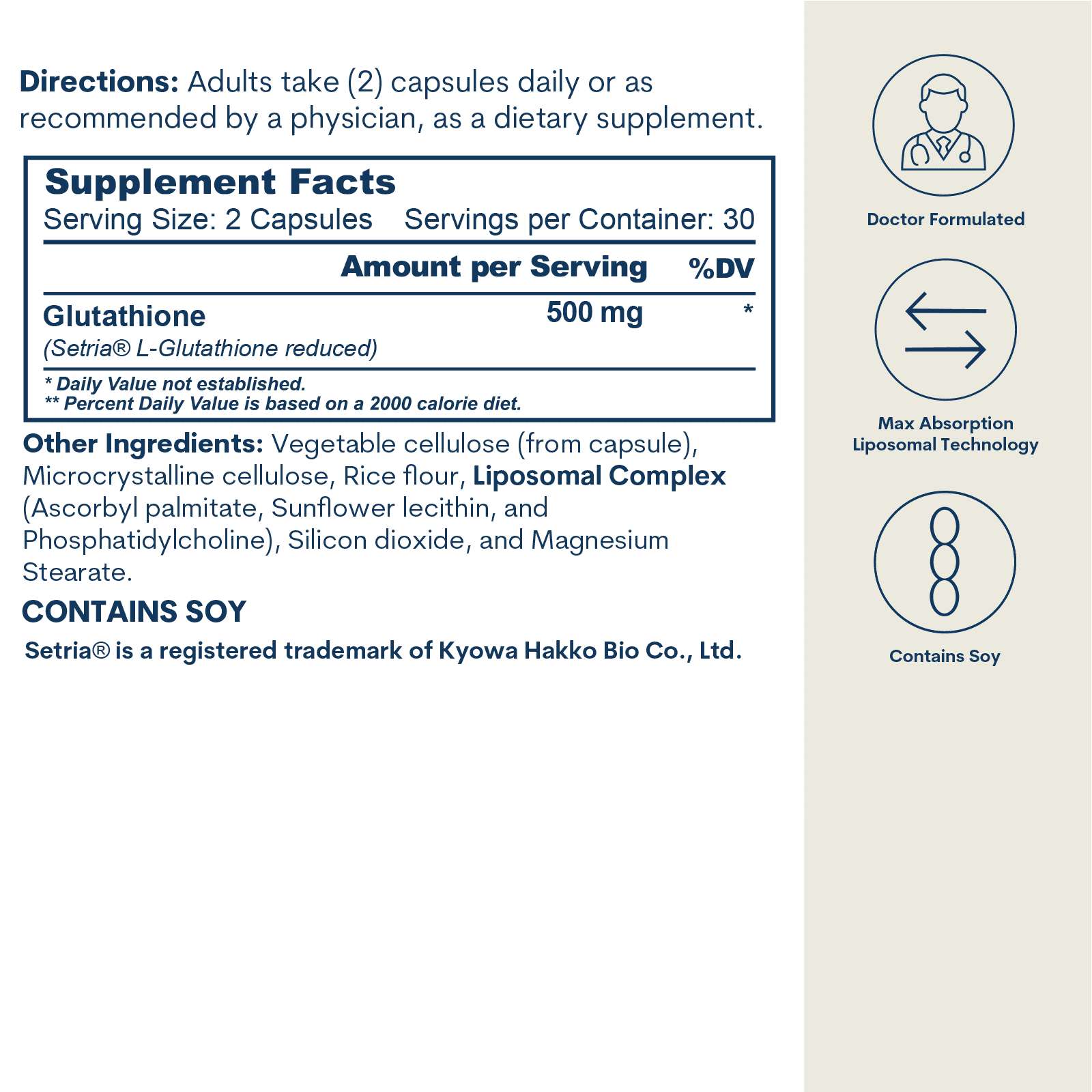 Liposomal Glutathione - Capsules  (60 capsules / 30 servings)