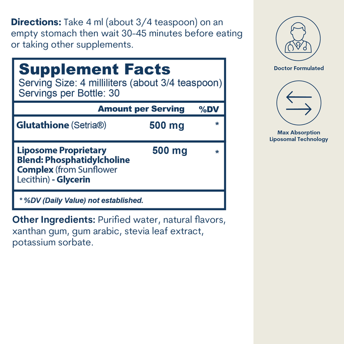 Liquid Liposomal Glutathione (4 FL OZ/ 30 Servings)