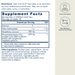 Supplement facts label for liquid liposomal glutathione with dosage instructions and ingredient list.