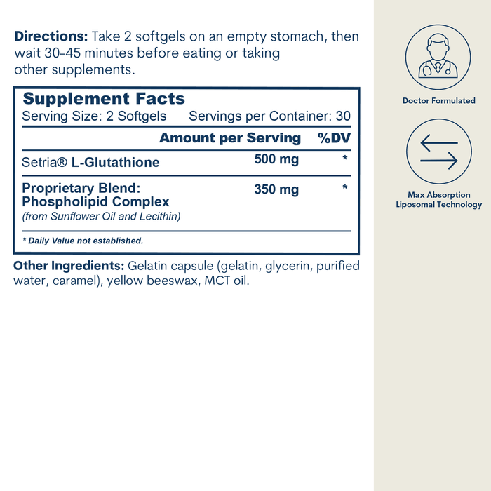 Liposomal Glutathione - Softgels (60 Count / 30 Servings)