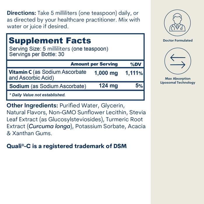 Liposomal Vitamin C - Liquid - Original Orange Formula  (5 FL OZ / 30 Servings)