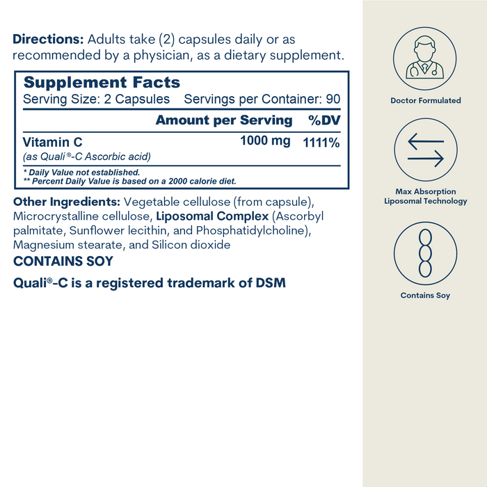 Liposomal Vitamin C - Capsules (180 Count / 90 Servings)