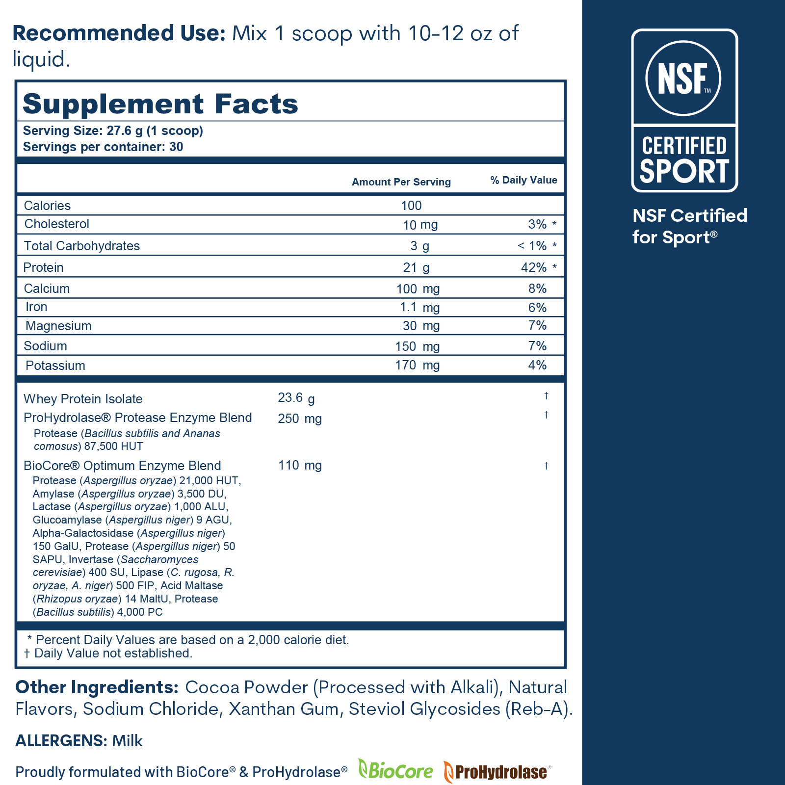 Whey Protein Isolate Chocolate