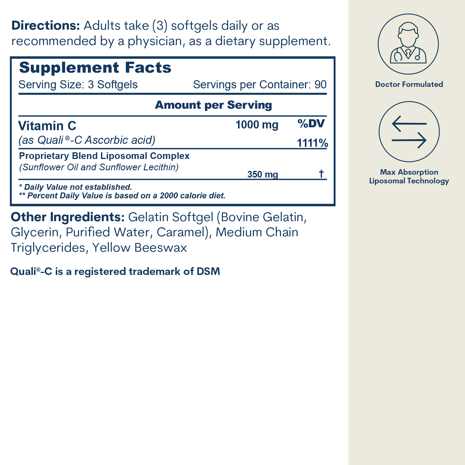 Liposomal Vitamin C - Softgels (270 Count / 90 Servings)