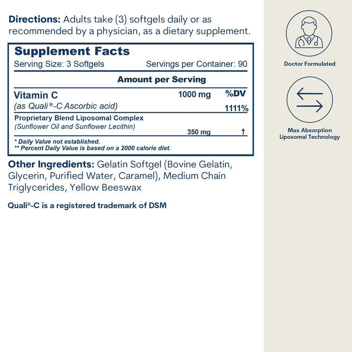Liposomal Vitamin C - Softgels (270 Count / 90 Servings)