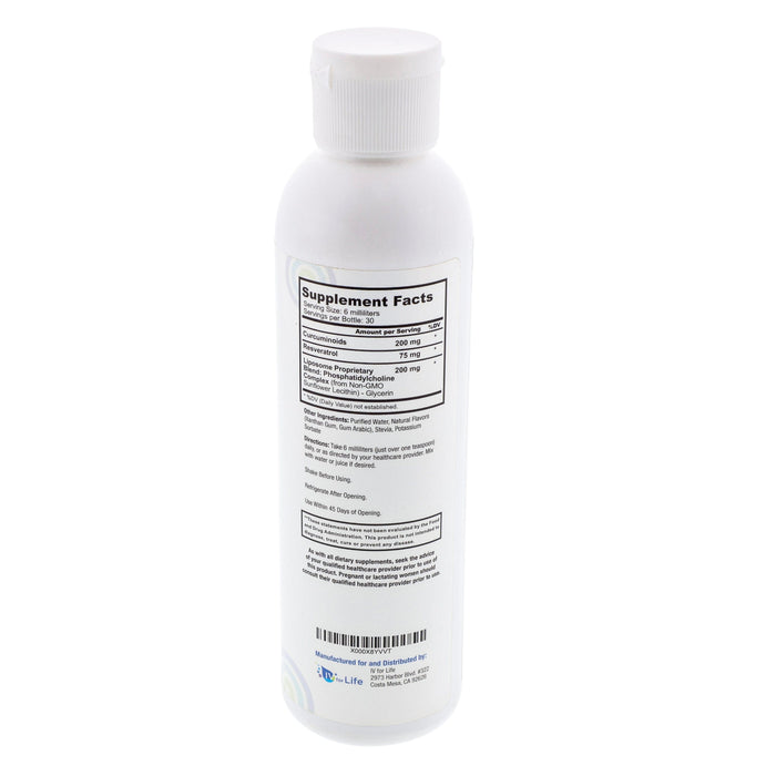 Bottle of Core Med Science Liposomal Cucumin + Resveratrol - Ingredients