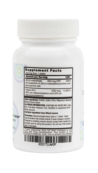 Bottle of Core Med Science Active Methyl B-12 Folate - Ingredients
