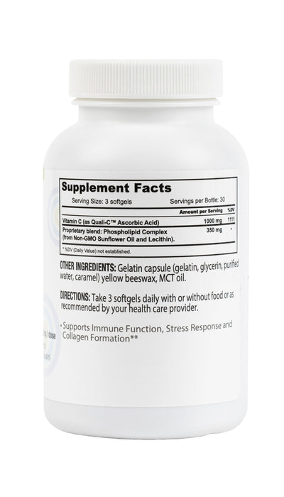 Bottle of Core Med Science 90 Count Vitamin C - Ingredients